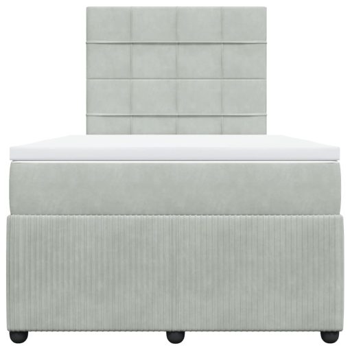 Giroletto A Molle Con Materasso Grigio Chiaro 120x200cm Velluto - Image 6