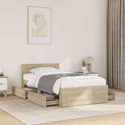 Giroletto Con Testiera Rovere Sonoma 90x200cm Legno Multistrato