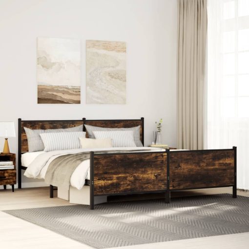 Giroletto Senza Materaso In Metallo Rovere Fumo 180x200 cm