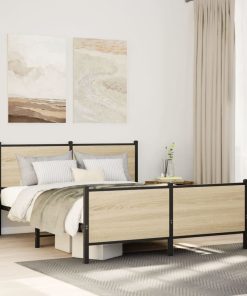 Giroletto Senza Materaso In Metallo Rovere Sonoma 160x200 cm