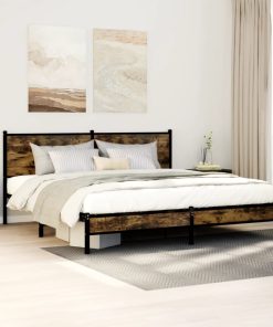 Giroletto Senza Materaso In Metallo Rovere Fumo 180x200 cm