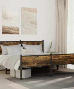 Giroletto Senza Materaso In Metallo Rovere Fumo 180x200 cm