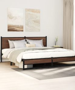 Giroletto Senza Materaso In Metallo Rovere Marrone 180x200 cm