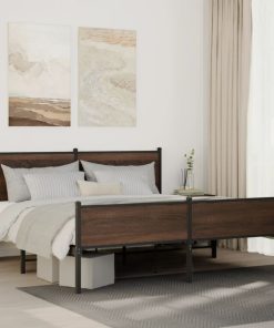 Giroletto Senza Materaso In Metallo Rovere Marrone 180x200 cm