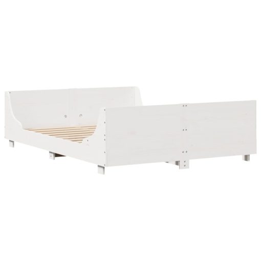 Letto Senza Materasso Bianco 140x190 Cm Legno Massello Di Pino - Image 6