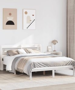 Letto Senza Materasso Bianco 140x190 Cm Legno Massello Di Pino