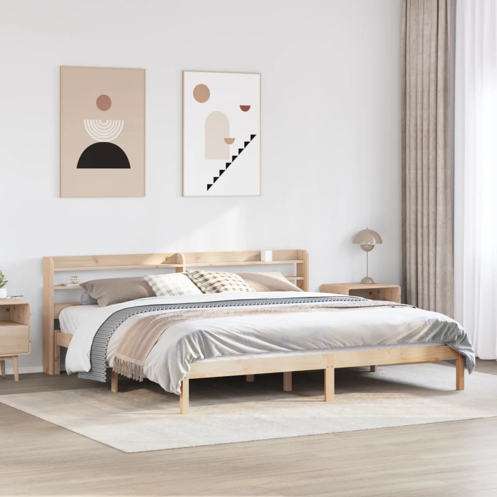 Letto Senza Materasso 200x200 Cm In Legno Massello Di Pino