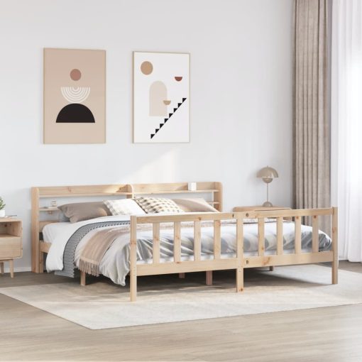 Letto Senza Materasso 200x200 Cm In Legno Massello Di Pino
