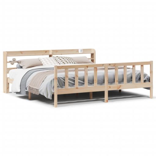 Letto Senza Materasso 200x200 Cm In Legno Massello Di Pino - Image 2