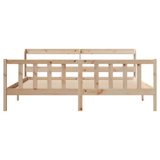 Letto Senza Materasso 200x200 Cm In Legno Massello Di Pino - Image 4
