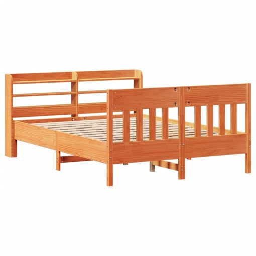 Letto Senza Materasso Marrone Cera 160x200 Cm In Legno Di Pino - Image 3