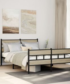 Giroletto Senza Materaso In Metallo Rovere Sonoma 160x200 cm