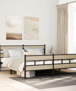 Giroletto Senza Materaso In Metallo Rovere Sonoma 180x200 cm