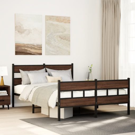 Giroletto Senza Materaso In Metallo Rovere Marrone 150x200 cm