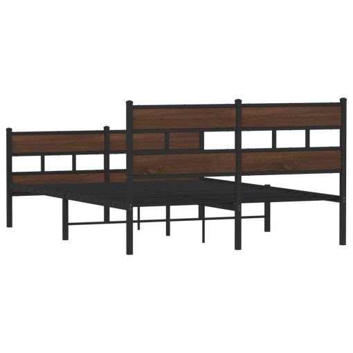 Giroletto Senza Materaso In Metallo Rovere Marrone 150x200 cm - Image 6