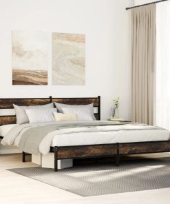 Giroletto Senza Materaso In Metallo Rovere Fumo 180x200 cm