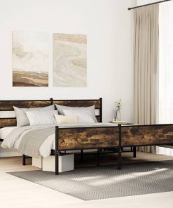 Giroletto Senza Materaso In Metallo Rovere Fumo 180x200 cm