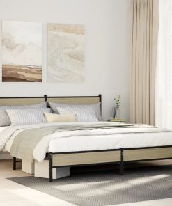Giroletto Senza Materaso In Metallo Rovere Sonoma 180x200 cm