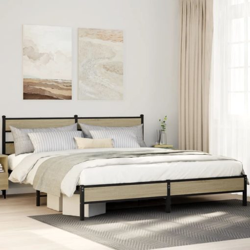 Giroletto Senza Materaso In Metallo Rovere Sonoma 180x200 cm