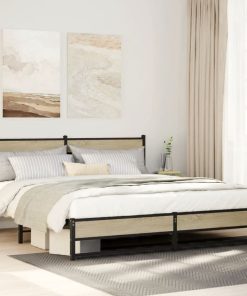 Giroletto Senza Materaso In Metallo Rovere Sonoma 180x200 cm