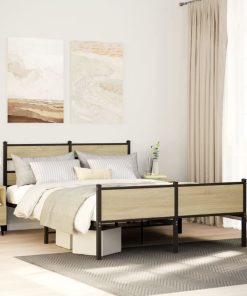 Giroletto Senza Materaso In Metallo Rovere Sonoma 160x200 cm