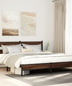 Giroletto Senza Materaso In Metallo Rovere Marrone 180x200 cm