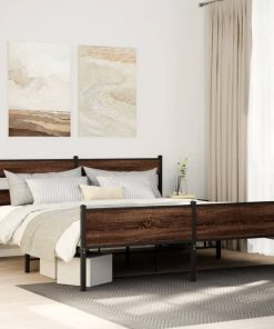 Giroletto Senza Materaso In Metallo Rovere Marrone 180x200 cm