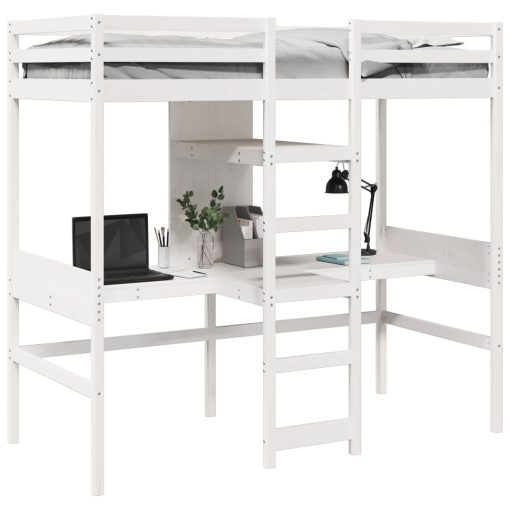 Giroletto Soppalco Senza Materasso Bianco 80x200cm Legno Pino - Image 4