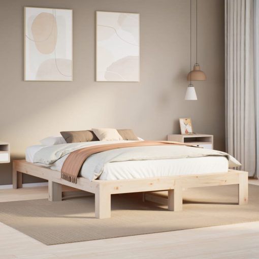 Letto Senza Materasso 140x200 Cm In Legno Massello Di Pino