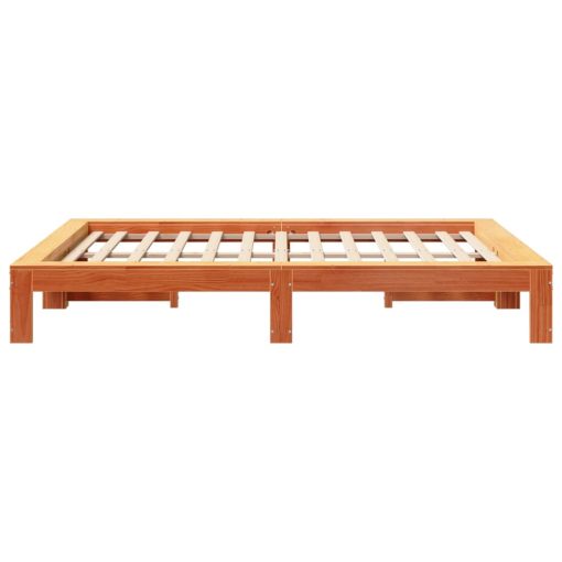 Letto Senza Materasso Marrone Cera 140x190 Cm In Legno Di Pino - Image 5
