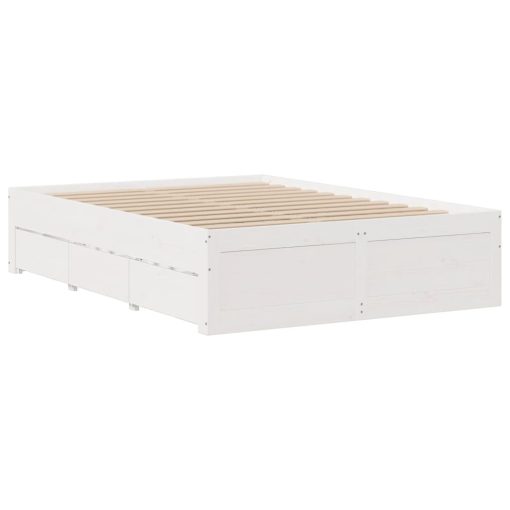 Giroletto Senza Materasso Con Cassetti Bianco 140x200 Cm Pino - Image 6