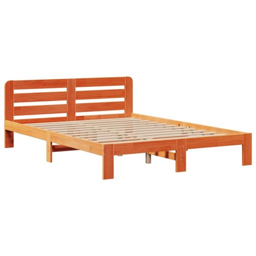 Letto Libreria Senza Materasso Marrone Cera 160x200 Cm In Pino - Image 5