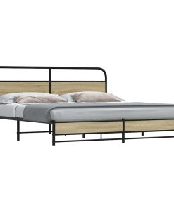 Giroletto Senza Materaso In Metallo Rovere Sonoma 180x200 cm