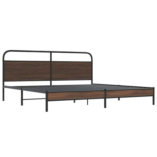 Giroletto Senza Materaso In Metallo Rovere Marrone 180x200 cm - Image 3