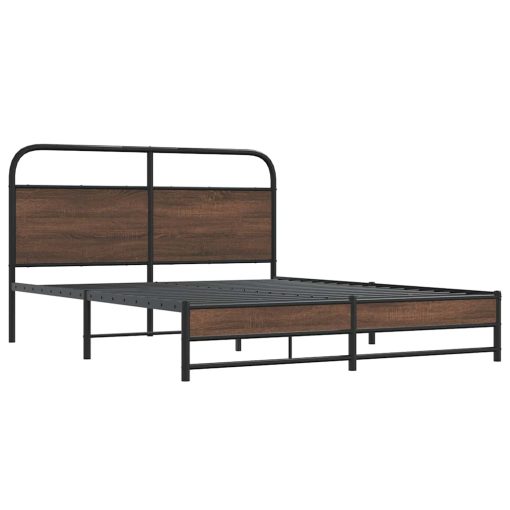 Giroletto Senza Materaso In Metallo Rovere Marrone 160x200 cm - Image 3