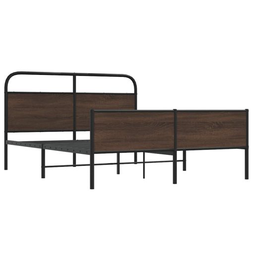 Giroletto Senza Materaso In Metallo Rovere Marrone 160x200 cm - Image 3