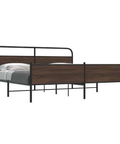 Giroletto Senza Materaso In Metallo Rovere Marrone 180x200 cm