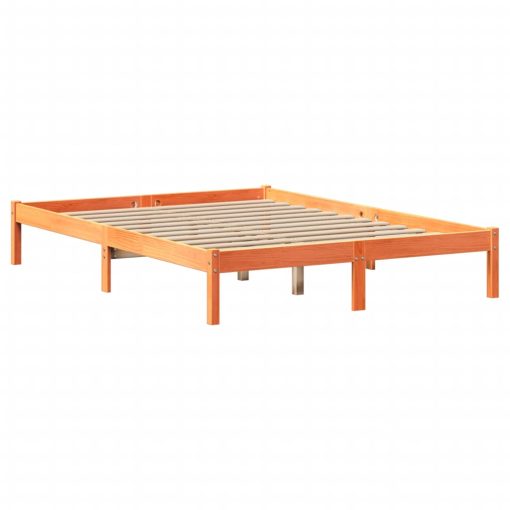 Letto Libreria Senza Materasso Marrone Cera 160x200 Cm In Pino - Image 5