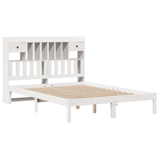 Letto Libreria Senza Materasso Bianco 140x200 Cm Legno Di Pino - Image 3