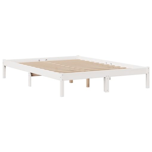 Letto Libreria Senza Materasso Bianco 140x200 Cm Legno Di Pino - Image 5