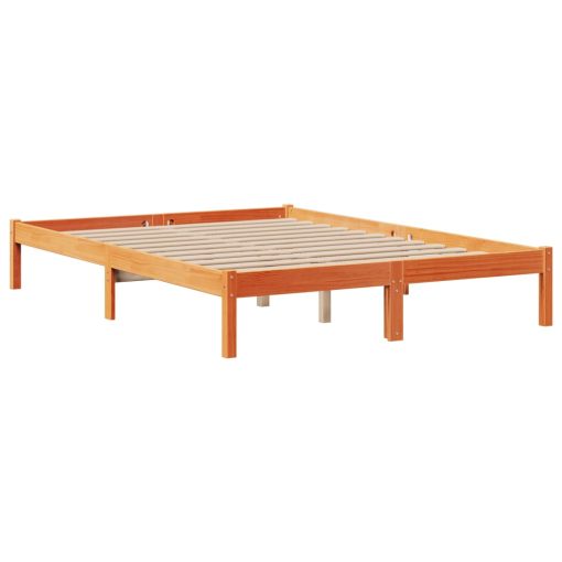 Letto Libreria Senza Materasso Marrone Cera 140x190 Cm In Pino - Image 5