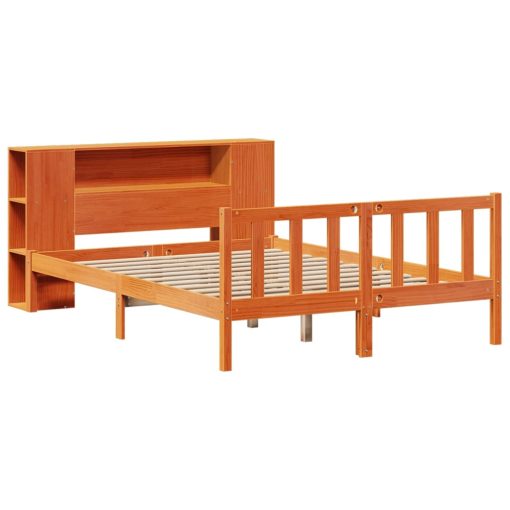 Letto Libreria Senza Materasso Marrone Cera 140x200 Cm In Pino - Image 3