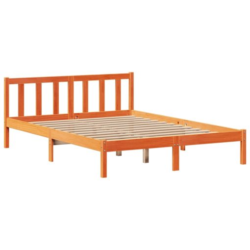 Letto Libreria Senza Materasso Marrone Cera 140x200 Cm In Pino - Image 5