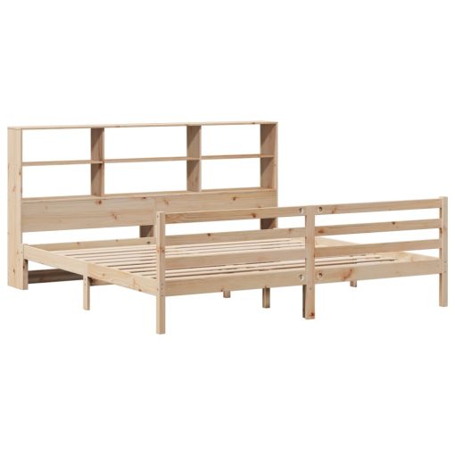 Letto Libreria Senza Materasso 200x200 Cm In Legno Di Pino - Image 3