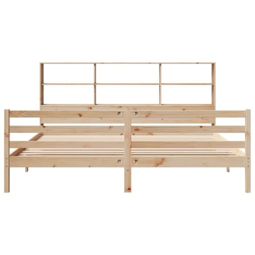 Letto Libreria Senza Materasso 200x200 Cm In Legno Di Pino - Image 4