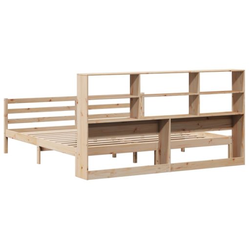 Letto Libreria Senza Materasso 200x200 Cm In Legno Di Pino - Image 6