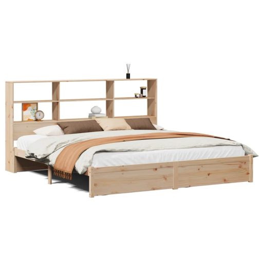 Letto Libreria Senza Materasso 200x200 Cm In Legno Di Pino - Image 2