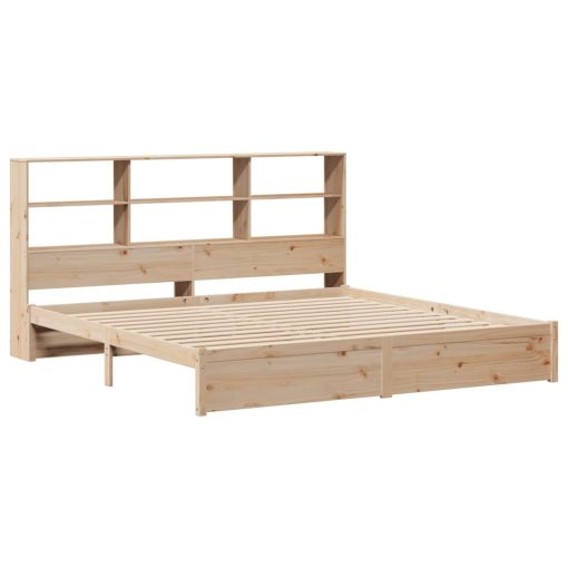 Letto Libreria Senza Materasso 200x200 Cm In Legno Di Pino - Image 3