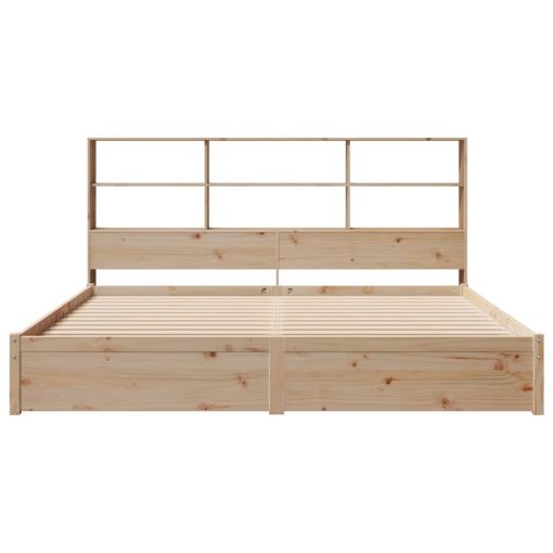 Letto Libreria Senza Materasso 200x200 Cm In Legno Di Pino - Image 4