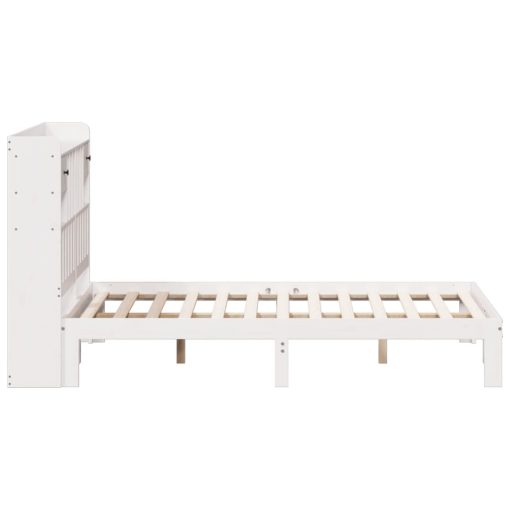 Letto Libreria Senza Materasso Bianco 140x190 Cm Legno Di Pino - Image 5